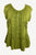 27713 B Medieval  Embroidered Button Down Light Weight Cap Sleeve Shirt Blouse - Agan Traders, Lime Green