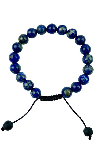 8mm Original Tibetan Buddhist Beads Prayer Meditation Bracelet - Agan Traders, Lapis 