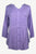 Women's Vintage Long Sleeve Rounded Sweet Heart Button Down Tunic Blouse - Agan Traders, Lavender