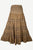 1701 SKT Boho Gothic Tiered Lace Net Waistband Long Flared Cotton Skirt Maxi - Agan Traders, Mocha