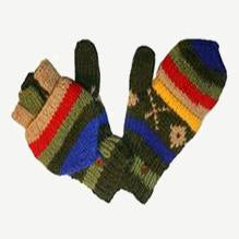 Multi-colored Knit Folding Mitten - Agan Traders