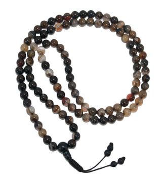 Agan Traders Original Tibetan Buddhist 108 Beads Prayer Meditation Mala - Agan Traders, Black Agate