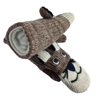Assorted Highland Soft Wool Fleece Lined Outdoor Animal Mitten Glove - Agan Traders, Mountain Lion