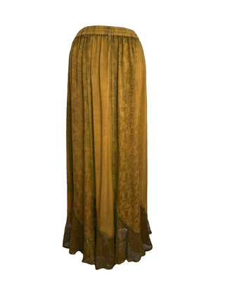 711 SK Agan Traders Gypsy Medieval Renaissance Skirt - Agan Traders,  Old Gold