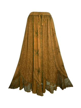 711 SK Agan Traders Gypsy Medieval Renaissance Skirt - Agan Traders,  Old Gold