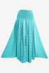 3706 Skt Soft Cotton Smocked Elastic Waist-band Decorative Mirror Twirl Skirt