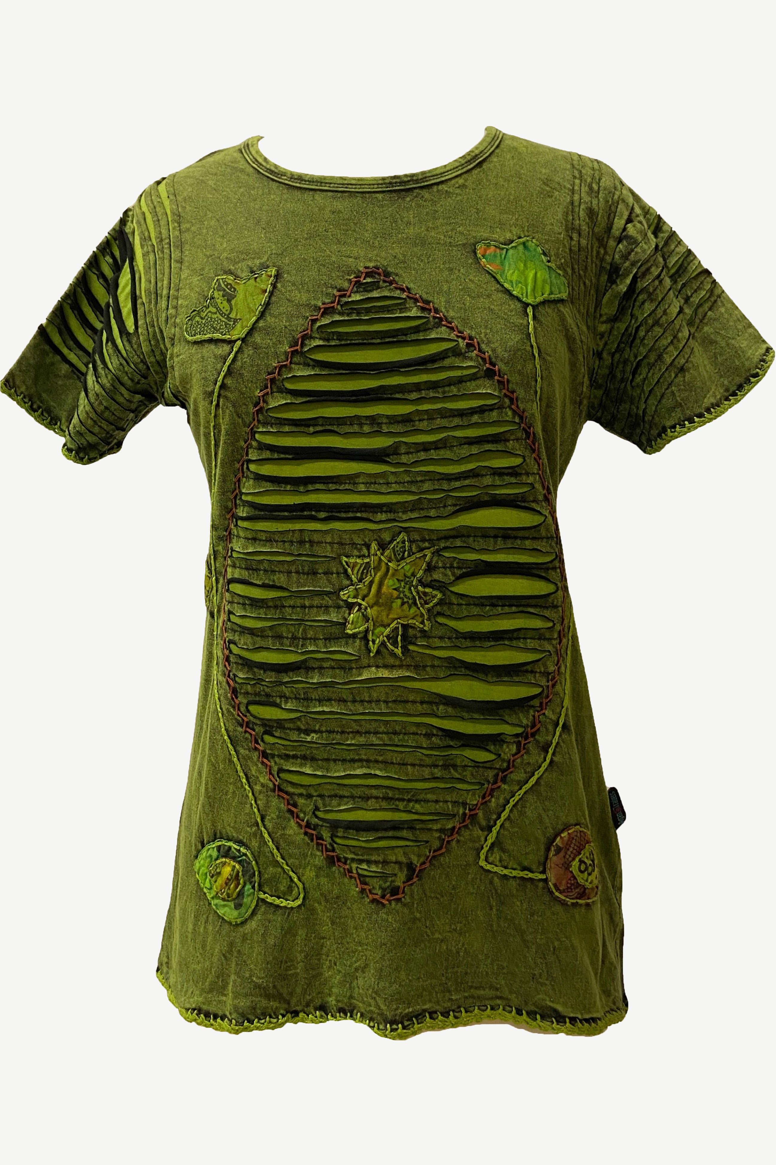 R 133 Boho Chic Gypsy Funky Razor Cut Cap Sleeve Blouse – Agan Traders