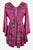 Sweet empire butterfly bell sleeve printed sequin bead flared tunic - Agan Traders, Plum
