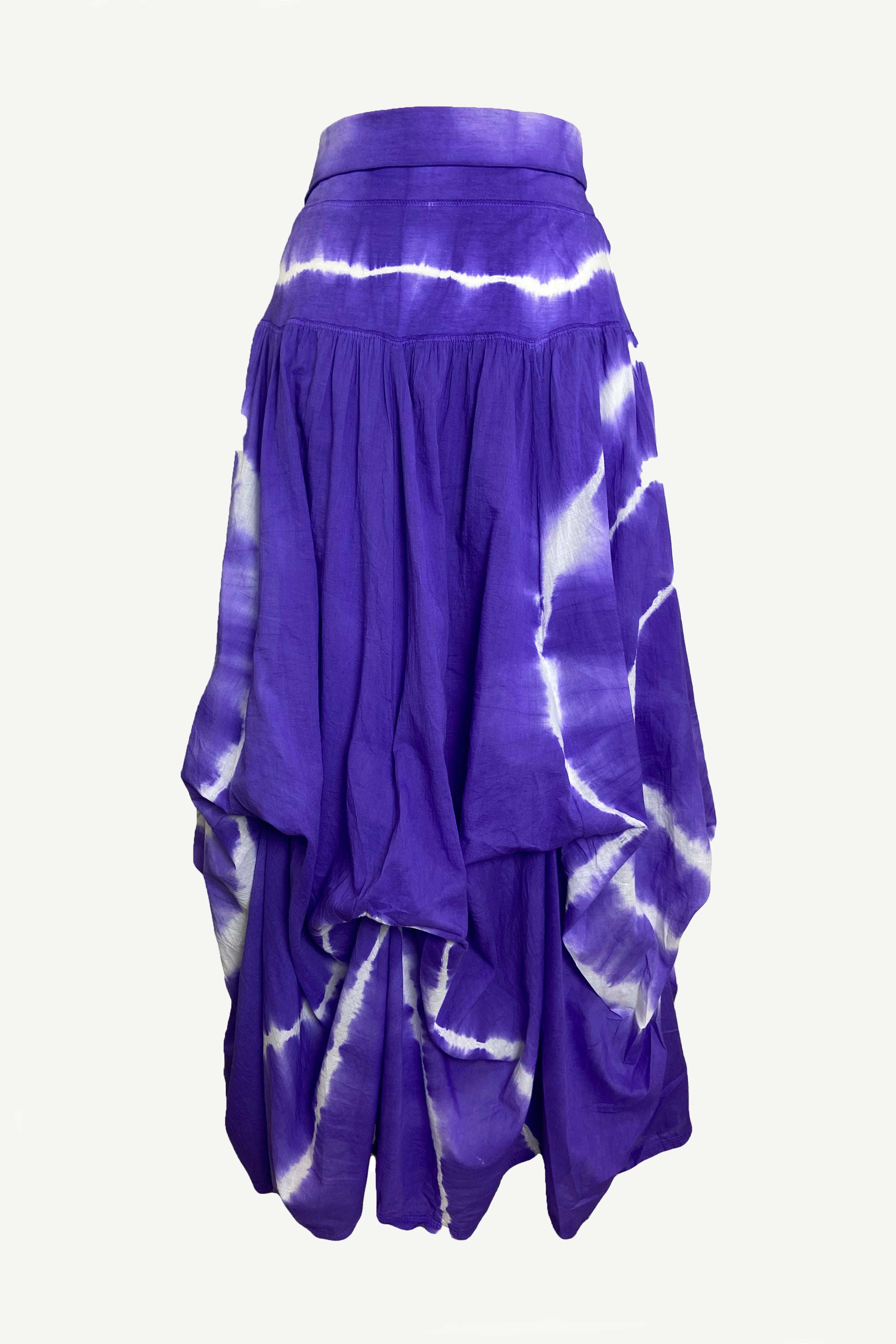 1131 Skt Convertible Ripple Tie Dye Long Cotton Skirt