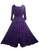 186022 DR Vintage Medieval Crepe High-Low Tier Lace Square Neckline Dress Gown - Agan Traders, Purple