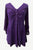 18607 B Medieval Gothic Embroidered Button Down Sheer Lace Sleeve Top Blouse - Agan Traders, Purple