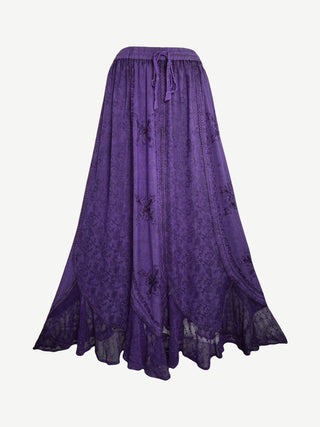 711 SK Agan Traders Gypsy Medieval Renaissance Skirt - Agan Traders, Purple