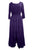 186022 DR Vintage Medieval Crepe High-Low Tier Lace Square Neckline Dress Gown - Agan Traders, Purple