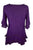 186027 B Bohemian Medieval Embroidered Round Neck Ruffle Hem Short Sleeve - Agan Traders,  Purple