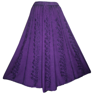 712 SK Agan Traders Medieval Embroidered Long Skirt - Agan Traders, Purple