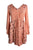 170101 B Women's Sweet Empire Butterfly Bell Sleeve Printed Sequin Beaded Flared Tunic - Agan Traders, Peach