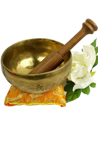 Hand Pounded 'Om Mani Padme Hum' Mantra Healing Singing Bowl Sets From Nepal - Agan Traders, 422 SB9-5.1" E
