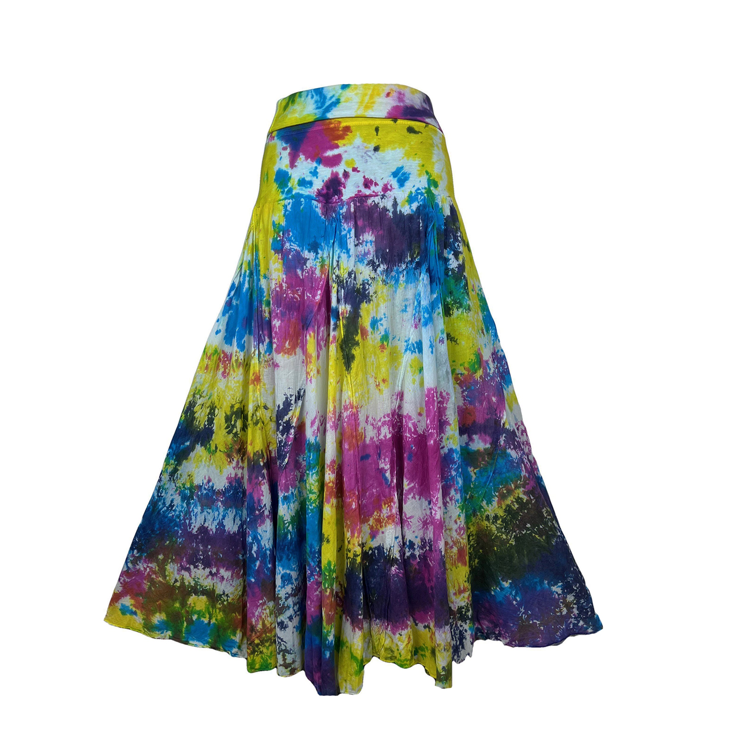 61 SKT Rainbow Soft Cotton Convertible Lined Tie Dye Gypsy Skirt