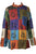 Light Weight Cotton Patchwork Mandarin Style Henley Tunic Kurta Shirt Top - Agan Traders, Multi 1