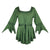 301 NB Medieval Gothic Corset Handkerchief Flare Blouse Tunic - Agan Traders, E Green