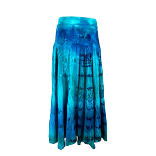 61 SKT Soft Cotton Convertible Lined Tie Dye Gypsy Skirt Dress - Agan Traders, Ocean Blue