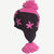 Two Tone Knit Crochet Beanie Pom Pom Hat - Agan Traders, Pink Multi