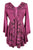 170101 B Women's Sweet Empire Butterfly Bell Sleeve Printed Sequin Beaded Flared Tunic - Agan Traders, Plum