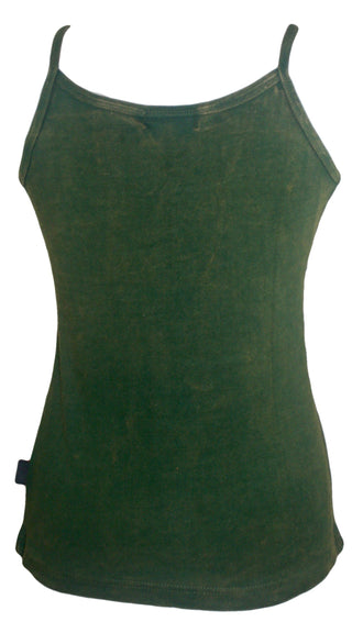 R 131 Agan Traders Rib Cotton Patch Razor Cut Embroidered Yoga Tank Top - Agan Traders, Olive