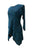 R 303 B Rib Knit Cotton Asymmetrical Hem Embroidered 3/4 Sleeve Tunic Blouse - Agan Traders, Blue