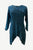 R 303 B Rib Knit Cotton Asymmetrical Hem Embroidered 3/4 Sleeve Tunic Blouse - Agan Traders, Blue