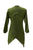 R 303 B Rib Knit Cotton Asymmetrical Hem Embroidered 3/4 Sleeve Tunic Blouse - Agan Traders, Green