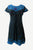 R 309 DR Rib Cotton Light Weight Razor Cut Patched Summer Cap Sleeve Knee Length Dress - Agan Traders, Blue