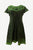 R 309 DR Rib Cotton Light Weight Razor Cut Patched Summer Cap Sleeve Knee Length Dress - Agan Traders, Green