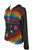 RJ 351 Agan Traders Hand Crafted Rainbow Razor Cut Embroidered Cotton Bohemian Hoodie Jacket - Agan Traders, Rainbow