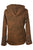 Rib Cotton Assymetrical Patches Bohemian Fleece Jacket Hoodie - Agan Traders, Rust Denim