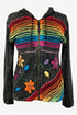 R 351 Rainbow Razor Cut Floral Embroidered Sweatshirt Jacket