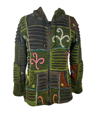       360 RJ Bohemian Fleece Knit Cotton Razor Hoodie Sweatshirt Rib Jacket - Agan Traders, Lime