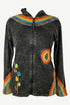 RJ 70 Bohemian Knit Rainbow Distressed Denim Hoodie Jacket