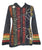 RJ 51 Agan Traders Bohemian Nepal Hoodie Gypsy Knit Cotton Patch Rib Jacket - Agan Traders, Red Black