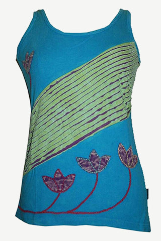 RTK 10 Agan Traders Hand Crafted Bohemian Tank Top - Agan Traders, Turquoise