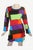 R 03 DR Agan Traders Retro Knit Cotton Multi-colored Patchwork Mid Length Dress - Agan Traders, Multicolor