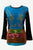 Embroidery Razor Cut Cotton Tie Dye Bohemian Top Blouse - Agan Traders, Multicolor