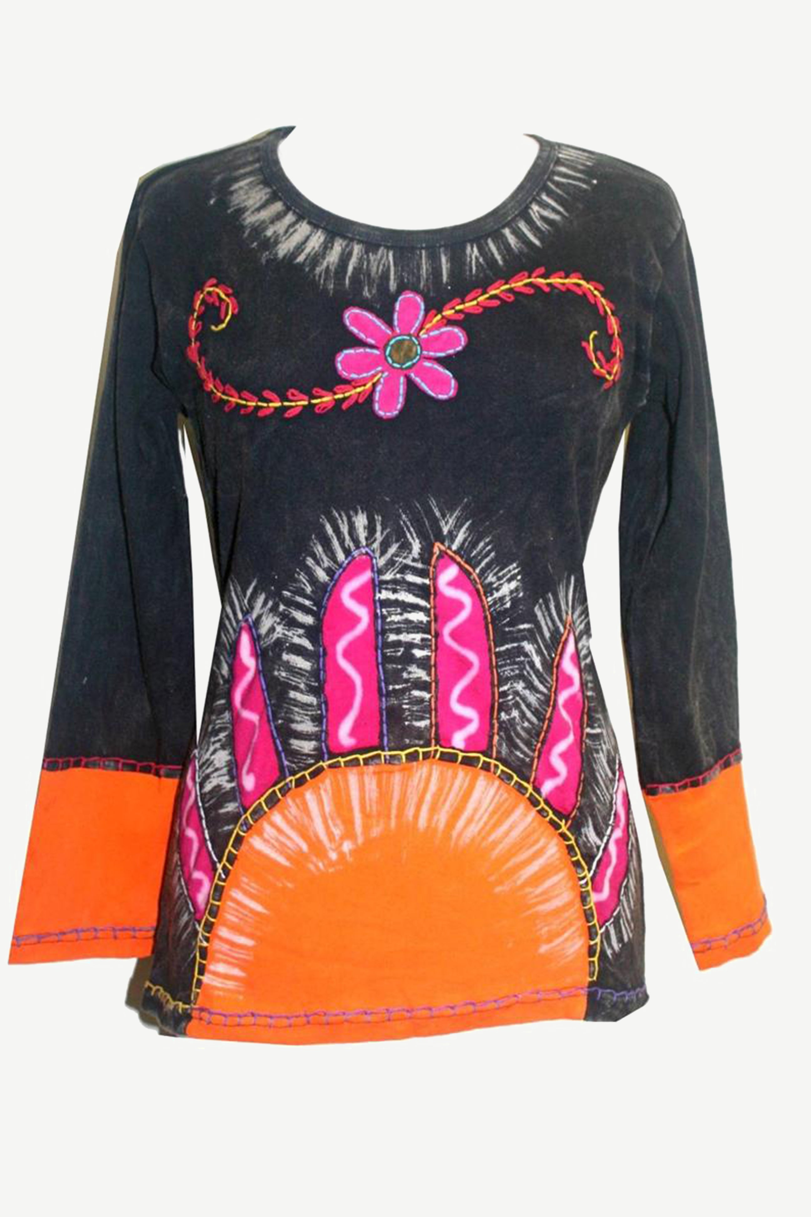 R 256 Tie-dye Funky Embroidered Sun Bohemian Gypsy Top Blouse – Agan ...