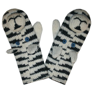 Assorted Highland Soft Wool Fleece Lined Outdoor Animal Mitten Glove - Agan Traders, Siberian Tiger