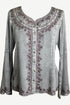 122 B Roman Embroidered Gothic Button Down Top Blouse