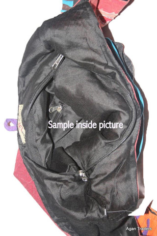 33 Bg Multi-colored Heavy Duty Cotton Cross Body Shoulder Messenger Bag Purse - Agan Traders, Multi-Colored