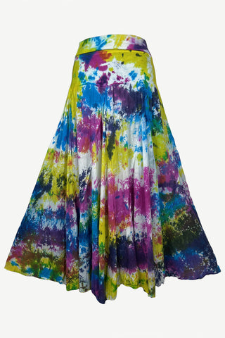 61 SKT Rainbow Soft Cotton Convertible Lined Tie Dye Gypsy Skirt Dress - Agan Traders, Multi 2
