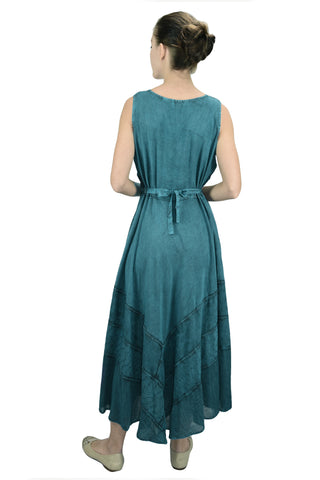 Romantic Evening Empire Victorian Sleeveless Dress - Agan Traders, Turquoise
