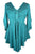 186026 B Medieval Butterfly Embroidered Beaded Bell Sleeve Top Blouse Tunic - Agan Traders, Turquoise