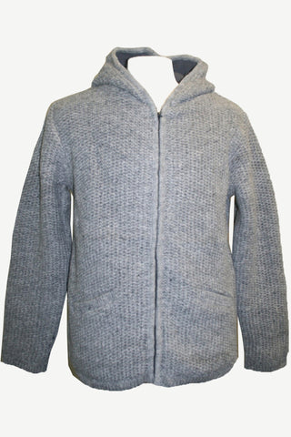 UFM 5 Lamb's Wool Warm Fleece Winter Sherpa Hoodie Sweater Coat Jacket - Agan Traders, Grey